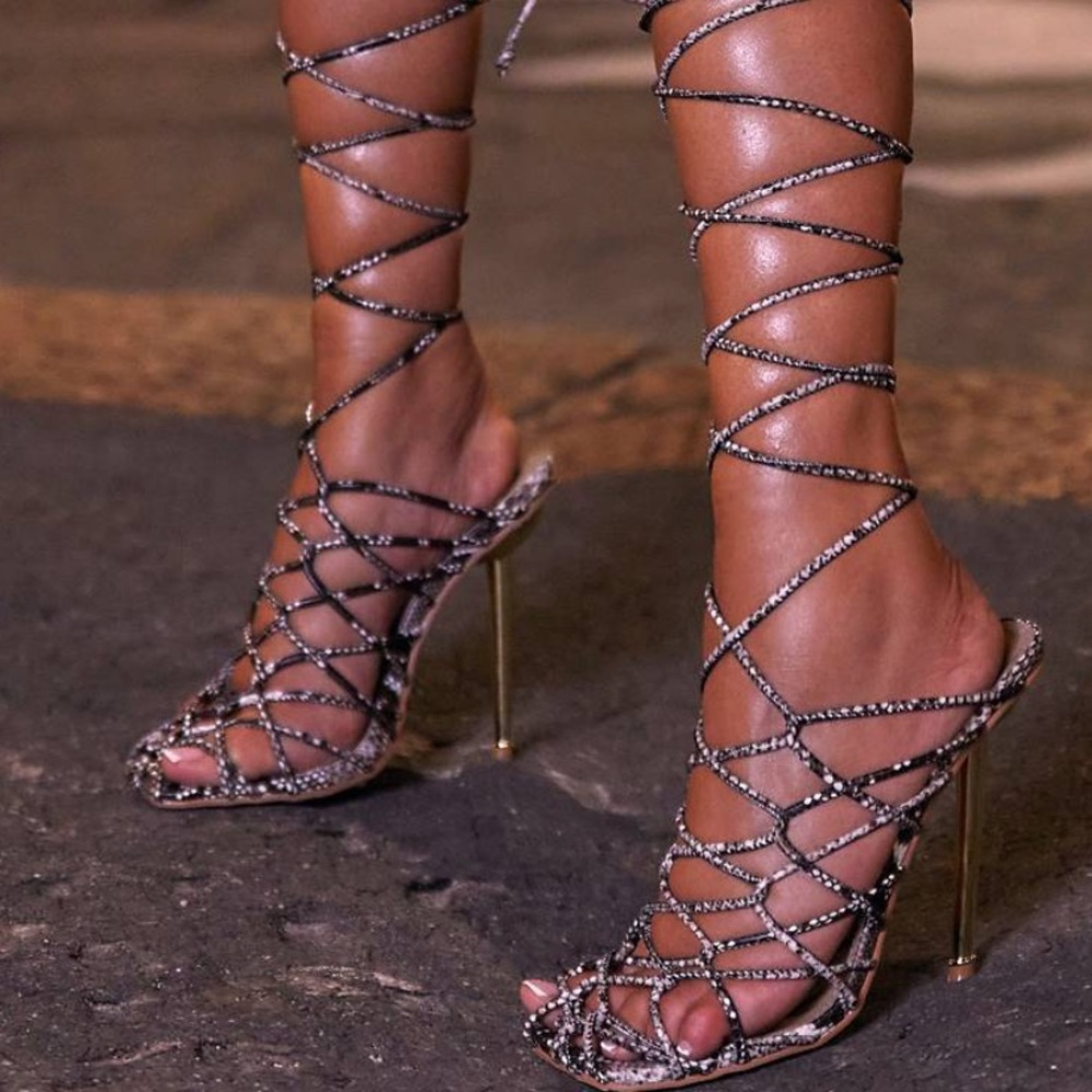 ego molly mae show off wrap around heeled sandals